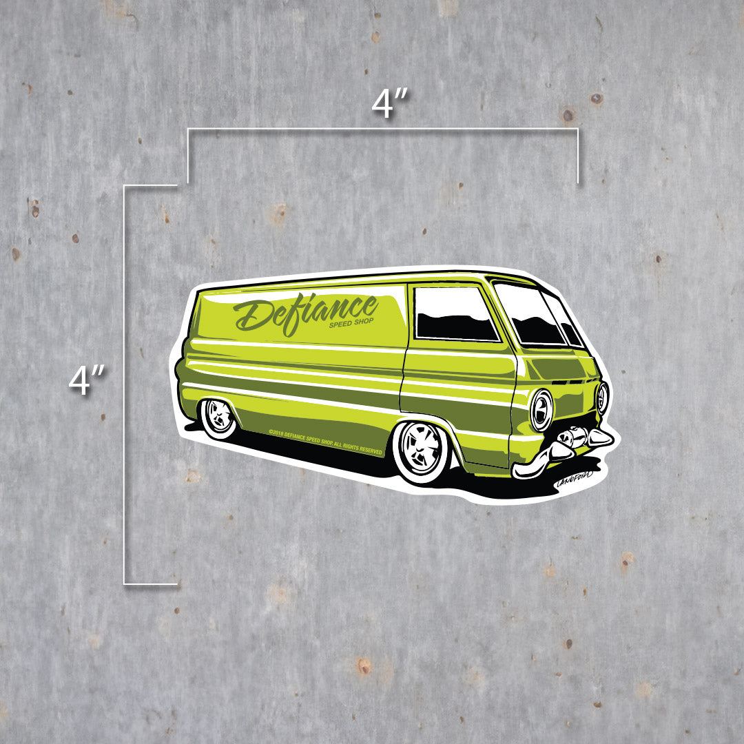 Green Dodge A-100 Kustom Van Vinyl Sticker - Langford Industries