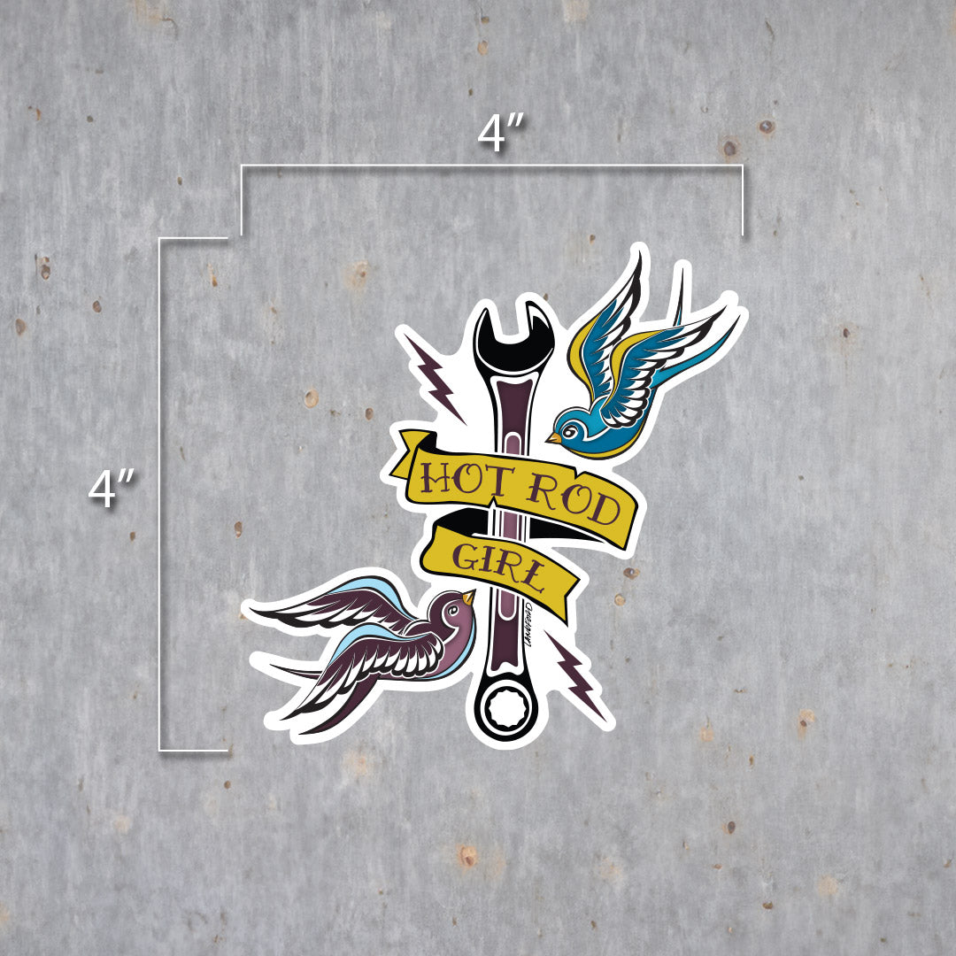 Hot Rod Girl Vinyl Sticker - Langford Industries