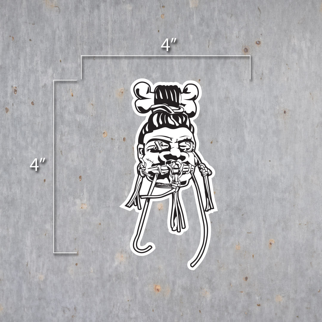 Shrunken Head Vinyl Sticker - Langford Industries