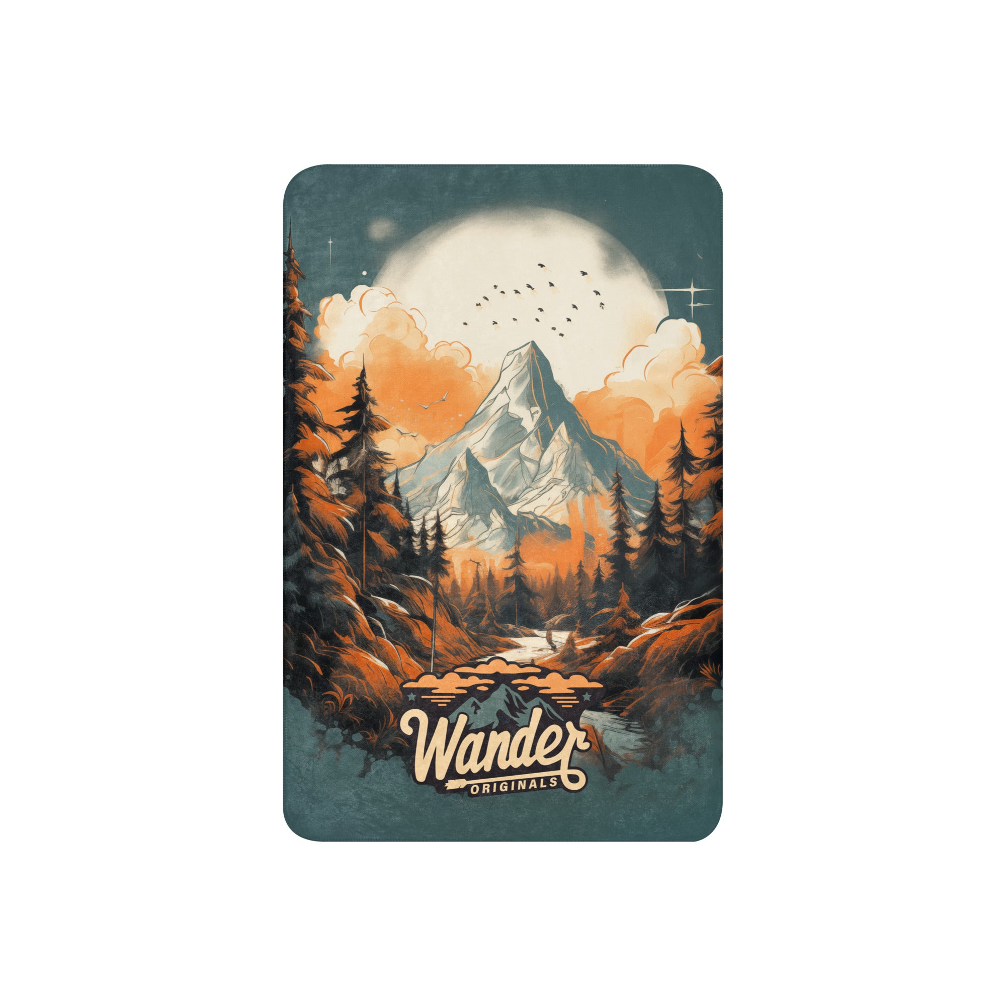 Wander More Sherpa blanket - Mountains 4 - Langford Industries