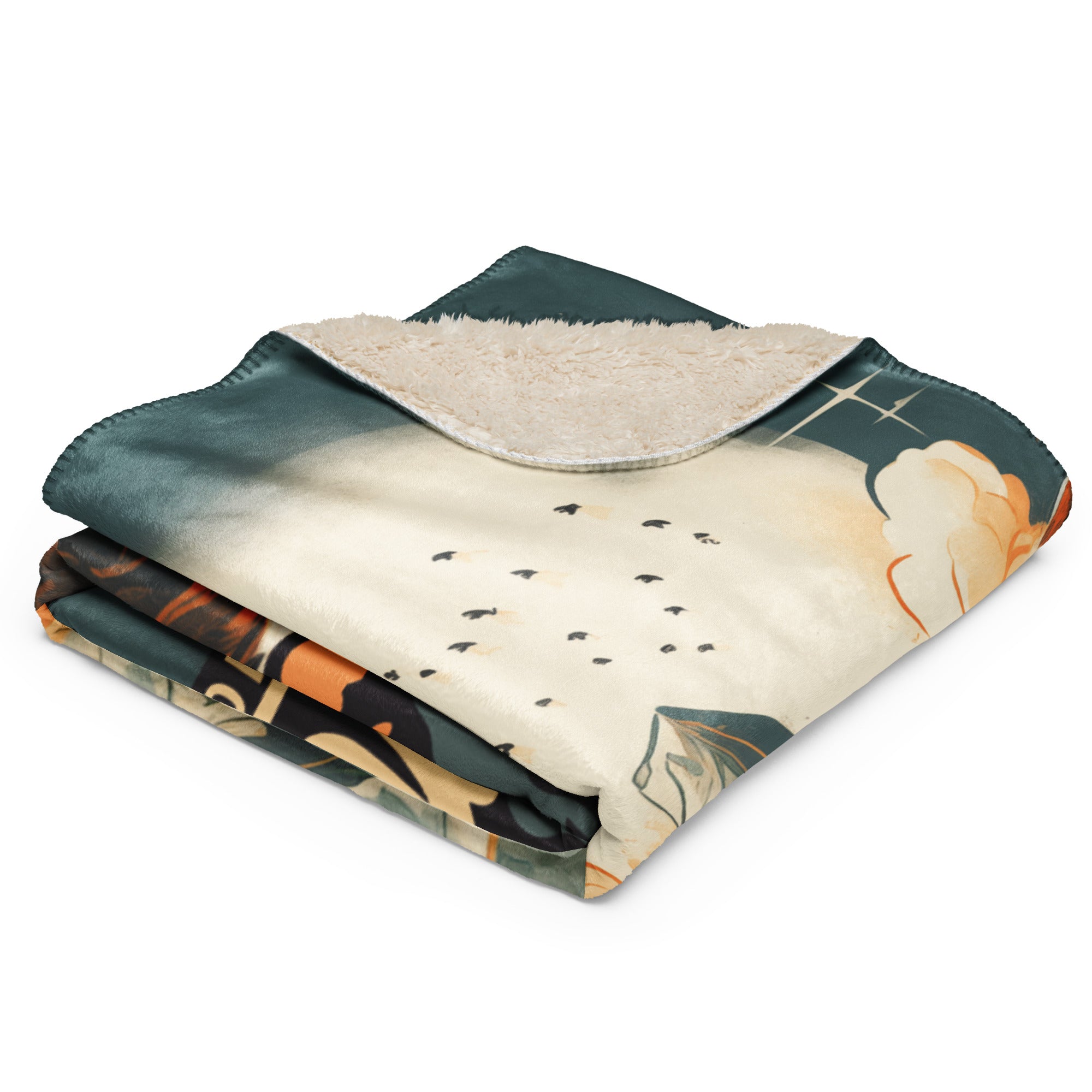 Wander More Sherpa blanket - Mountains 4 - Langford Industries