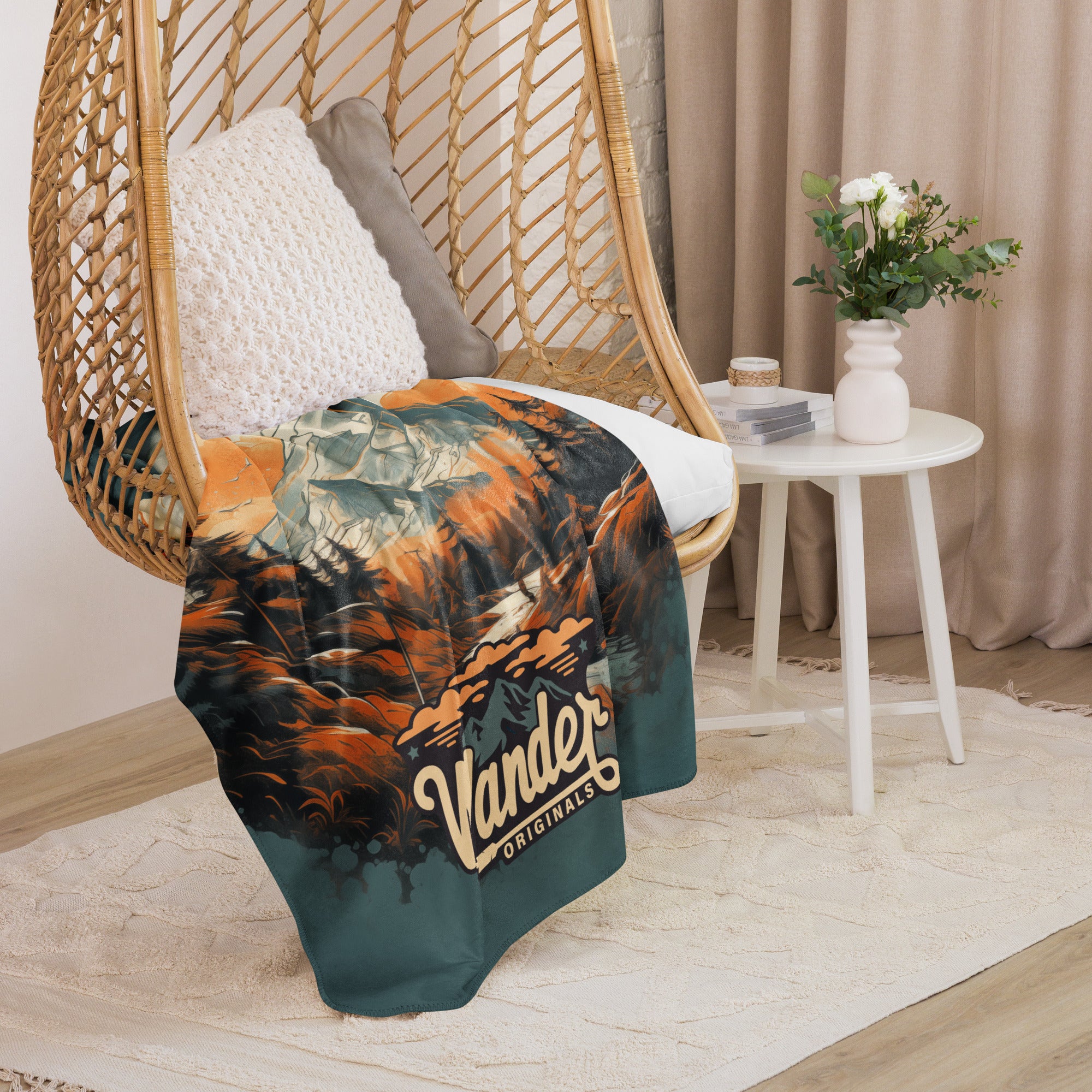 Wander More Sherpa blanket - Mountains 4 - Langford Industries